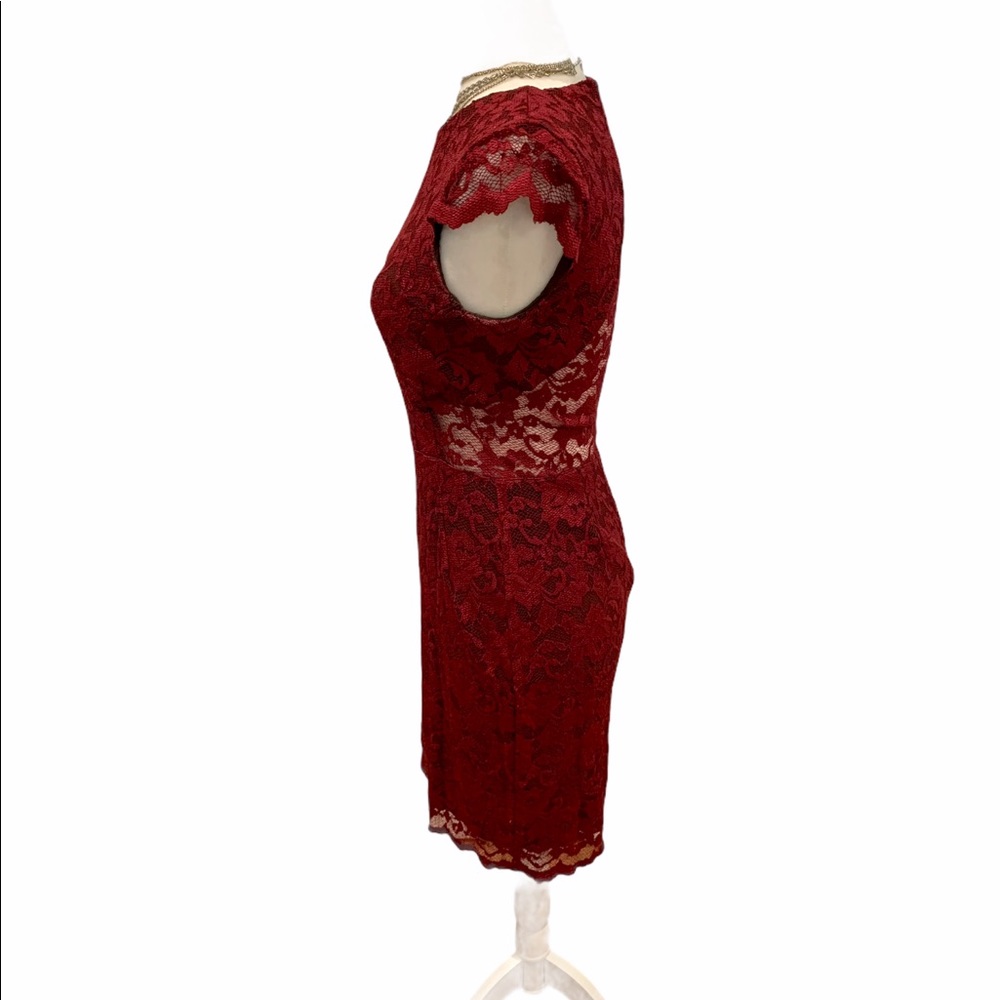 ABS Allen Schwartz burgundy lace dress, size S (fits like a 4) - Picture 9 of 9